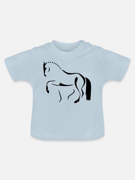 Dressurpferd 1 - Baby Bio-T-Shirt mit Rundhals - Hellblau
