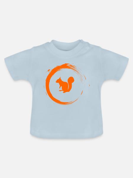 Eichhörnchen - Baby Bio-T-Shirt mit Rundhals - Hellblau