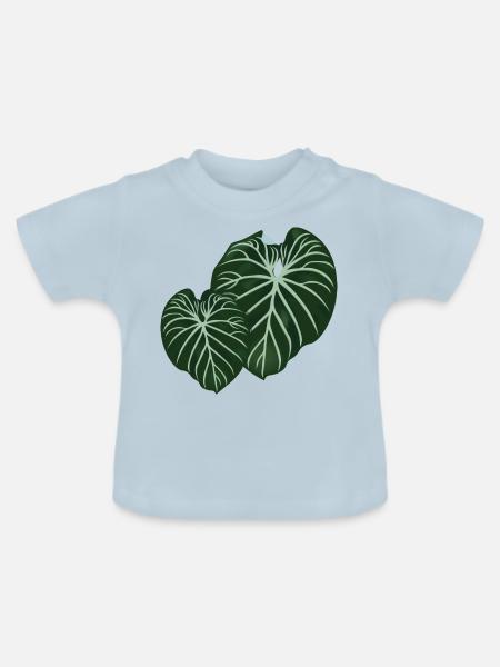 Philodendron Gloriosum - Baby Bio-T-Shirt mit Rundhals - Hellblau