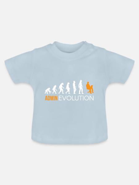 Admin Shirt · EVOLUTION · Geschenk - Baby Bio-T-Shirt mit Rundhals - Hellblau