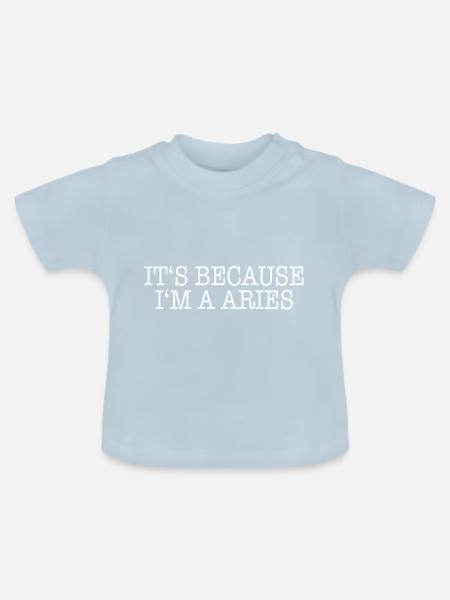 Sternzeichen Widder - Baby Bio-T-Shirt mit Rundhals - Hellblau