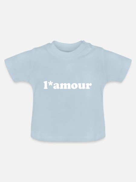 l*amour Typografie - Baby Bio-T-Shirt mit Rundhals - Hellblau