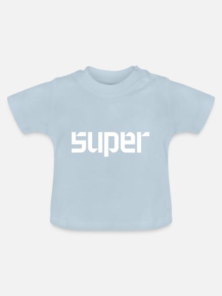 super - Baby Bio-T-Shirt mit Rundhals - Hellblau