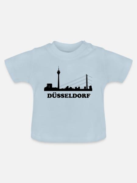 Düsseldorf Skyline - Baby Bio-T-Shirt mit Rundhals - Hellblau