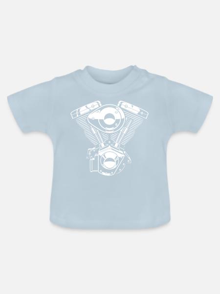 ENGINE MOTO - Baby Bio-T-Shirt mit Rundhals - Hellblau