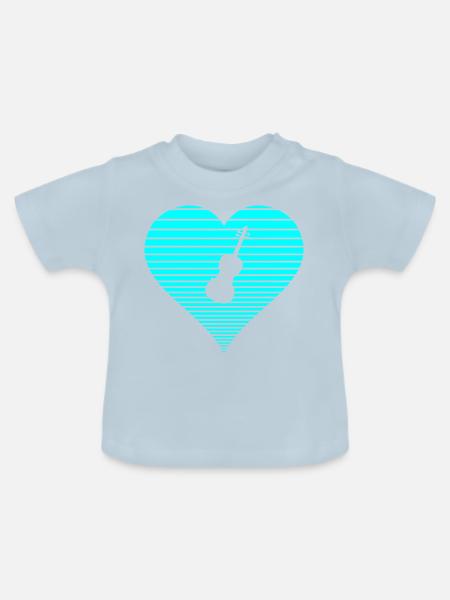Violine - Baby Bio-T-Shirt mit Rundhals - Hellblau