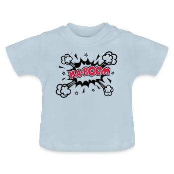 KABOOM Glow in the dark, Comic, Cartoon, 1-2 color - Baby Bio-T-Shirt mit Rundhals - Hellblau - Vorne