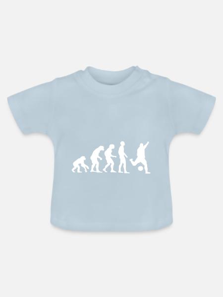 Fußball Evolution - Baby Bio-T-Shirt mit Rundhals - Hellblau