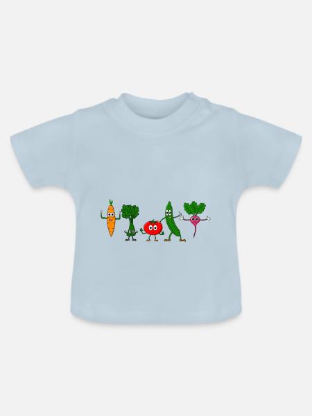 Gemüsefreunde - Baby Bio-T-Shirt mit Rundhals - Hellblau