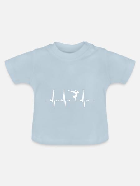 Herzschlag Akrobat Gymnastik Akrobatik Turnen EKG - Baby Bio-T-Shirt mit Rundhals - Hellblau