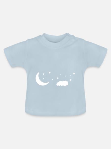 Nachthimmel - Baby Bio-T-Shirt mit Rundhals - Hellblau