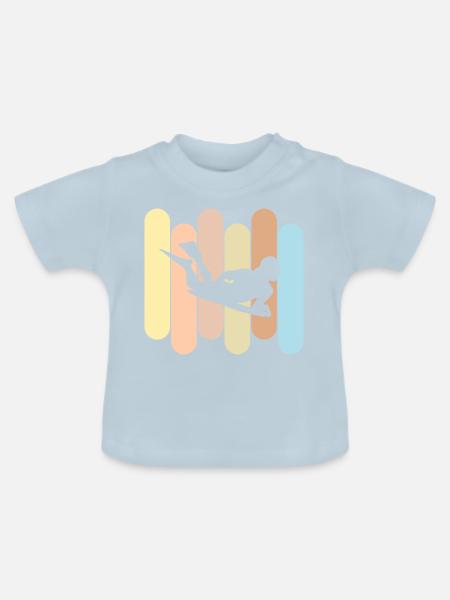 Bodyboarding - Baby Bio-T-Shirt mit Rundhals - Hellblau