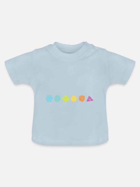 Würfe, W20 - Geschenkidee RPG Fantasy - Baby Bio-T-Shirt mit Rundhals - Hellblau