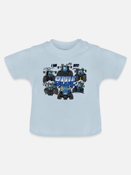 ich bin in blau - Baby Bio-T-Shirt mit Rundhals - Hellblau
