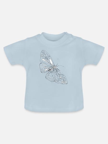 schmetterling alpha black - Baby Bio-T-Shirt mit Rundhals - Hellblau