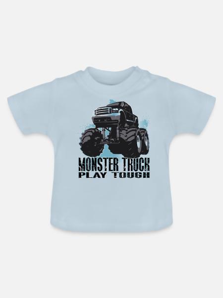 Monstertruck, motor,car,speed - Baby Bio-T-Shirt mit Rundhals - Hellblau