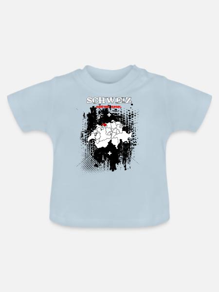 Kanton Basel - Baby Bio-T-Shirt mit Rundhals - Hellblau