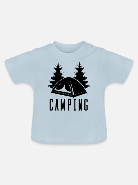 camping - Baby Bio-T-Shirt mit Rundhals - Hellblau
