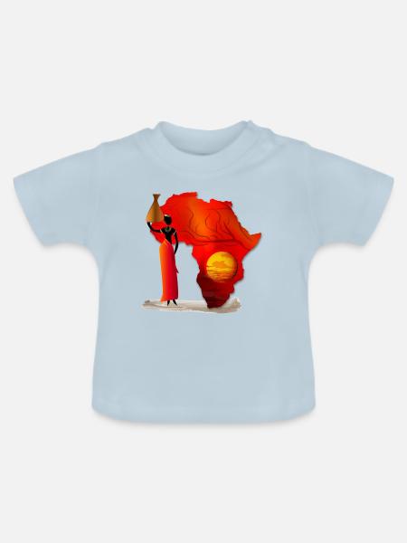 Afrika - Baby Bio-T-Shirt mit Rundhals - Hellblau