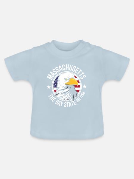 Massachusetts - Baby Bio-T-Shirt mit Rundhals - Hellblau