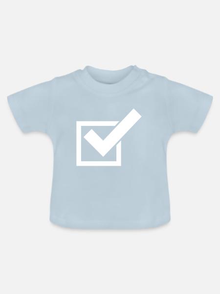 Häkchen Ankreuzen Symbol - Baby Bio-T-Shirt mit Rundhals - Hellblau