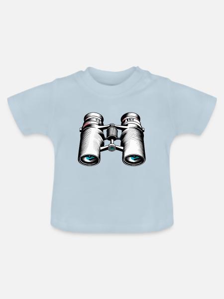 Fernglas / Beobachtung / Observation / Abenteuer - Baby Bio-T-Shirt mit Rundhals - Hellblau