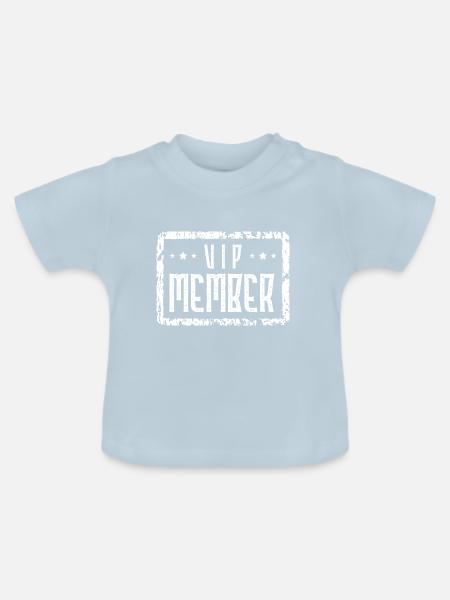 Vip Member Herz - Baby Bio-T-Shirt mit Rundhals - Hellblau