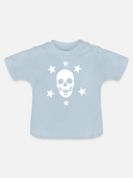 SKULL SUPERSTAR - Baby Bio-T-Shirt mit Rundhals - Hellblau