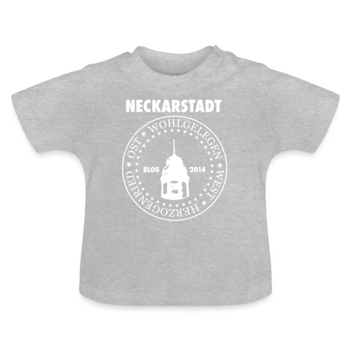 Neckarstadt – Blog seit 2014 (Logo hell) - Baby Bio-T-Shirt mit Rundhals