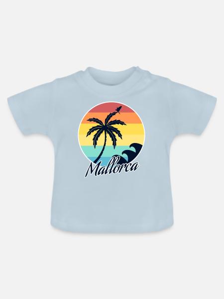 Mallorca - Baby Bio-T-Shirt mit Rundhals - Hellblau