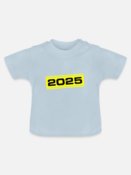 2025 Jahr - Baby Bio-T-Shirt mit Rundhals - Hellblau