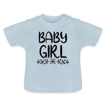 Baby Girl Blüten - Baby Bio-T-Shirt mit Rundhals - Hellblau - Vorne