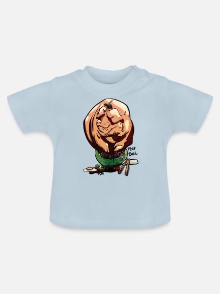 Pork Bowl - Baby Bio-T-Shirt mit Rundhals - Hellblau