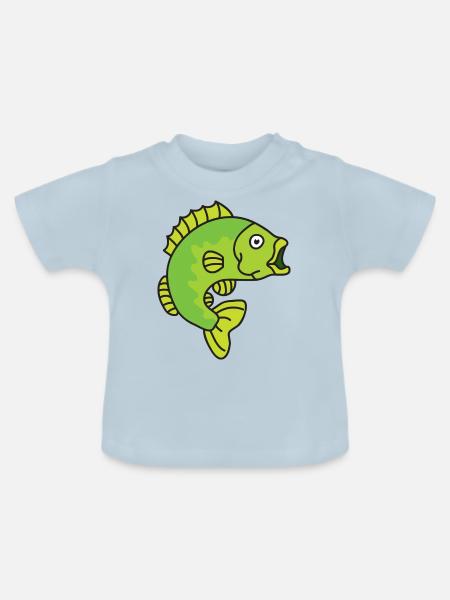 Barsch Fische - Baby Bio-T-Shirt mit Rundhals - Hellblau