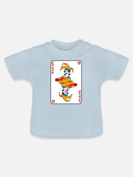 Joker Spielkarte - Baby Bio-T-Shirt mit Rundhals - Hellblau
