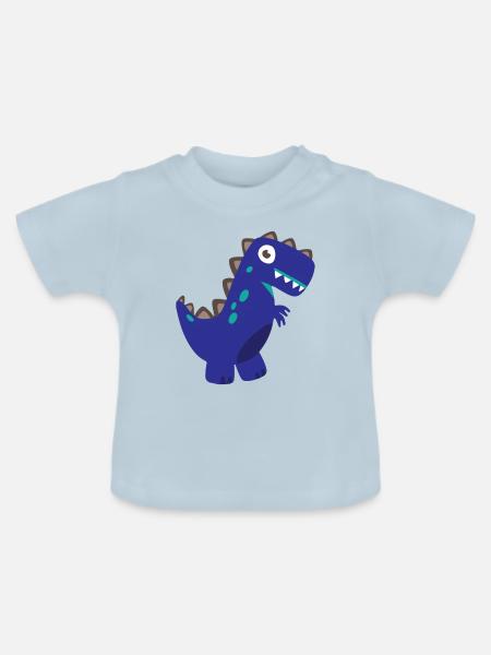 Dinosaurier T-Rex - Baby Bio-T-Shirt mit Rundhals - Hellblau