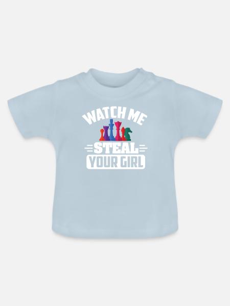 Schach - Baby Bio-T-Shirt mit Rundhals - Hellblau