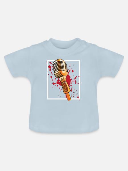 Bloddy Microphone - Baby Bio-T-Shirt mit Rundhals - Hellblau