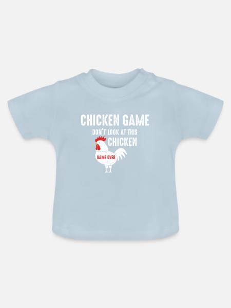chicken game funny joke design frauen bio t shirt - Baby Bio-T-Shirt mit Rundhals - Hellblau