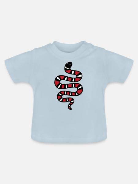 Schlange - Baby Bio-T-Shirt mit Rundhals - Hellblau