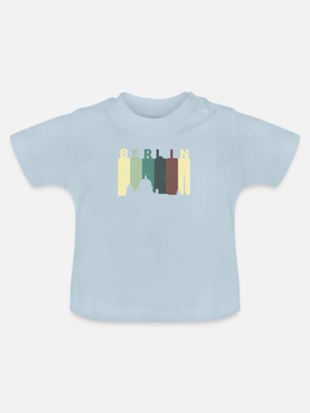 Berlin Skyline - Baby Bio-T-Shirt mit Rundhals - Hellblau