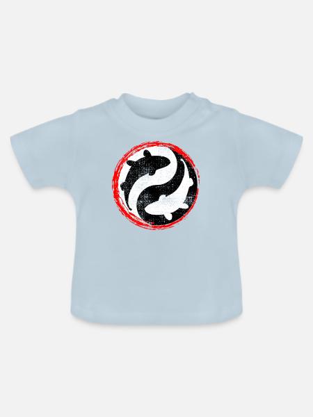 Koi Ying Yang - Baby Bio-T-Shirt mit Rundhals - Hellblau