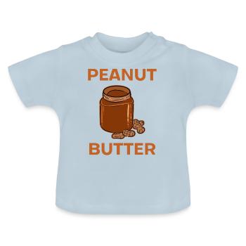 Beurre d'arachide - T-shirt bio col rond Bébé - bleu clair - Devant