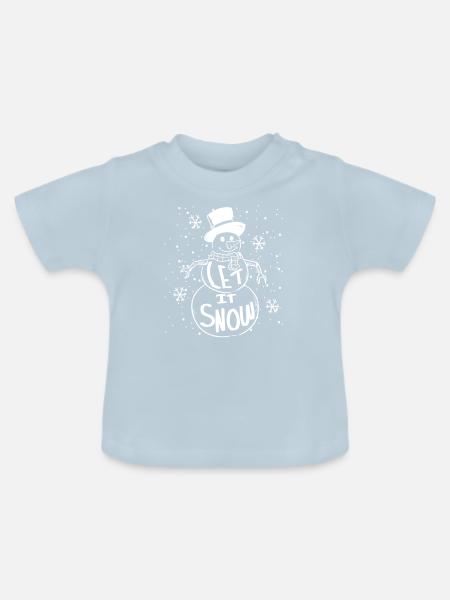 Schneemann - Baby Bio-T-Shirt mit Rundhals - Hellblau