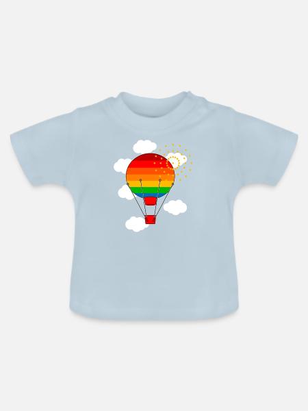 Heißluftballon - Baby Bio-T-Shirt mit Rundhals - Hellblau