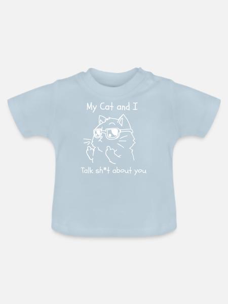 my cat and i 01 - Baby Bio-T-Shirt mit Rundhals - Hellblau