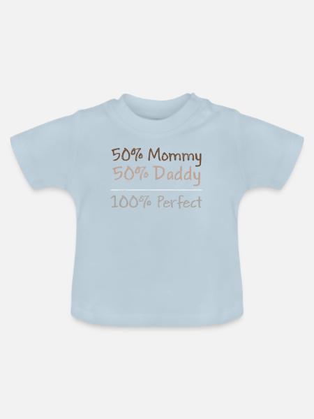 Geburt Geschenk - Baby Bio-T-Shirt mit Rundhals - Hellblau