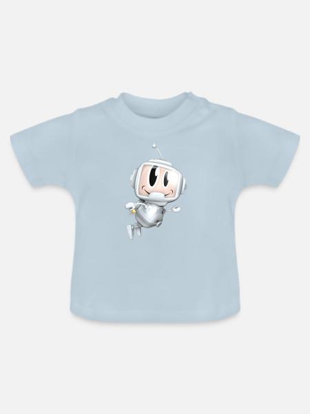 Der kleine Astronaut - Baby Bio-T-Shirt mit Rundhals - Hellblau