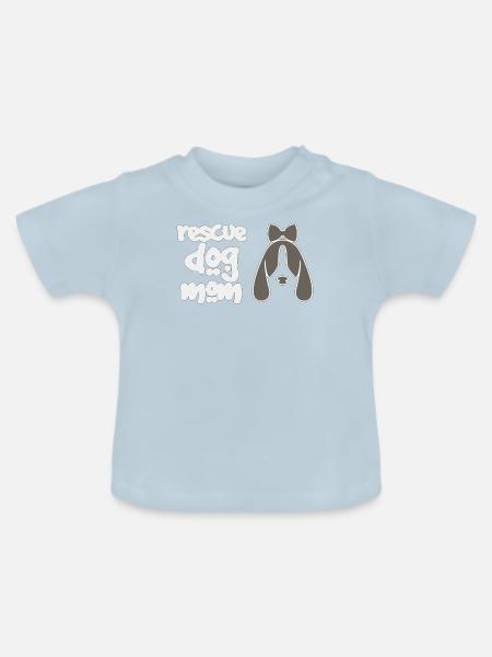 Rettungshund Mama - Baby Bio-T-Shirt mit Rundhals - Hellblau