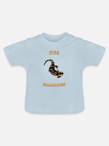 Feuersalamander Salamander Eidechse Echse Geschenk - Baby Bio-T-Shirt mit Rundhals - Hellblau